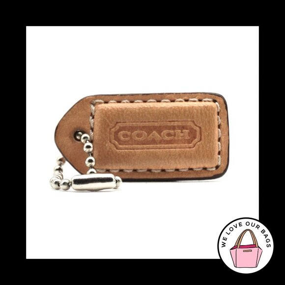 1.5 Small Y2K VINTAGE COACH Saddle Brown Leather Fob Bag Charm Keychain Hang Tag - Picture 1 of 1